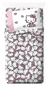 Hello Kitty twin sheet set packaged for easy gifting and storage.