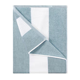 HENBAY cotton oversized towel with smoke blue stripes for beach lounging