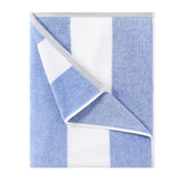 HENBAY cotton oversized beach towel with blue stripe for poolside comfort and quick drying.