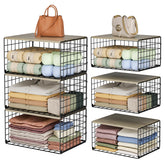 Hencawima 3-pack closet organizer with wood top adds surface space and storage.
