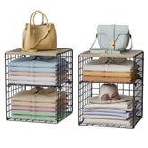 Hencawima 4-Tier stackable organizer for space-saving closet storage