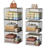 Hencawima extra-long closet organizer with solid wood top for stable surface storage.