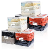 Heonay clear zippered storage bags front view showing transparency and size