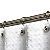 Hermosa Collection S shower curtain hooks in chrome finish for secure, smooth movement.
