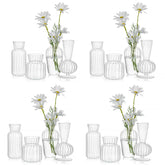 Hewory mini glass vase clear set 6 for elegant centerpieces.
