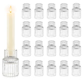 Hewory ribbed glass candle holder for an elegant centerpiece.