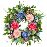 HEY BEKY 24-inch spring wreath on front door with daisies for a welcoming entry