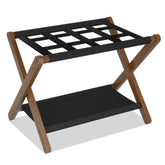 Heybly luggage rack folding stand keeps luggage off the floor for easy access