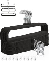 HGYZE velvet pants hanger with non-slip bar keeps pants in place