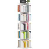 hhgrapehh rotating bookshelf 5-tier for compact spaces