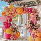 HIBAOpati yellow pink balloon arch kit with mixed sizes for festive decor.