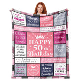 Hibolen 50th birthday blanket 50x60 offers cozy warmth for her.