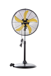 HiCFM 5000 CFM pedestal fan base with wheels for easy relocation