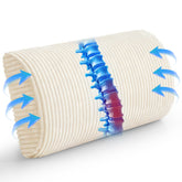 HIGOGOGO lumbar support pillow on a recliner shows ergonomic D-shape design.