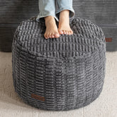 HIGOGOGO pouf ottoman round plush footrest for cozy lounging