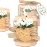 HiHas wooden tealight holder with 1.7 inch diameter showcasing natural grain for elegant table decor