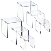HIIMIEI clear acrylic 3-tier riser displays Amiibo figures with enhanced visibility