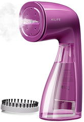 HiLIFE steamer in use on a shirt to remove wrinkles quickly.
