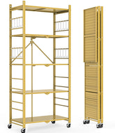 Himix storage shelves with five tier foldable design for versatile garage organization