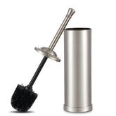 Hioflyme brushed nickel toilet brush with dense bristles for tough stains