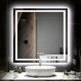 Hivone mirror with double backlit and front-lit lighting for precise makeup tasks