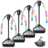 HKKDKTA four-pack fly fans on a table setup improve outdoor dining airflow.