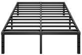 HLIPHA metal platform bed frame front view showing sturdy 14-inch height and sleek black finish.