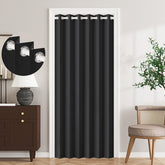 HMYI 100% blackout accordion door curtain in closed view for privacy and light control