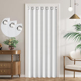 HMYI 100% blackout closet curtain with magnetic panel in doorway for privacy.