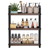 HNRLOY bathroom counter organizer top view with a compact three-tier design for clutter-free surfaces.