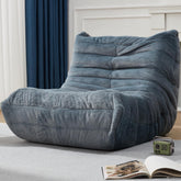 Hobestluk giant memory foam bean bag chair blue-grey close-up showing plush texture and support