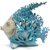 Hodao sea coral fish figurine in blue adds coastal charm to any shelf.