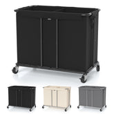 Hodonas laundry hamper with smooth wheels for silent daily laundry transport.