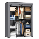 HODYANN portable closet setup demonstrates organized storage with 10 shelves.