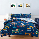 Holawakaka cartoon construction truck design bedding print for vehicle-loving kids.
