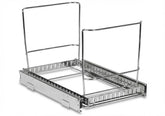 HOLDN’ STORAGE pull-out cabinet organizer keeps trash hidden for a tidy kitchen.