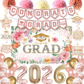 Holkcog pink floral graduation backdrop for photo-worthy moments