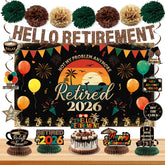 Holkcog retirement banner hello retirement on wall for festive welcome and photo-worthy backdrop.
