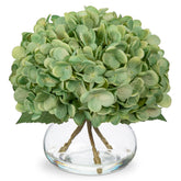 Hollyone hydrangea in glass vase with faux water for elegant home dΓ©cor