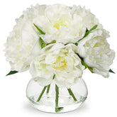 Hollyone white peonies in a glass vase for elegant home decor