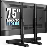HOLMAXD universal TV stand front view shows compact base ideal for desktop setups.