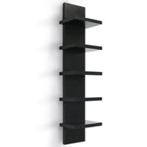 Homaterial 5-tier vertical wall shelf for space-saving storage in a modern home.
