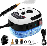Hombasing steam cleaner front view showing compact design for easy storage