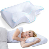 Homca memory foam cervical pillow front view for neck support.