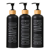 HOMCDALY 16oz shampoo pump bottle in black, ideal for organized showers.