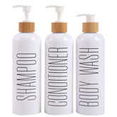 HOMCDALY shampoo dispenser 16oz trio set offers organized shower storage and easy access.