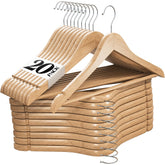 Home It premium wooden hangers with chrome swivel hooks for sturdy, wrinkle-free storage