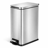 Home Zone Living 4Gallon slim trash can with soft close lid for quiet disposal.