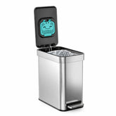 Home Zone Living small trash can with pedal in silver for tidy kitchens
