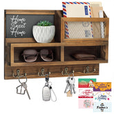 Homebros key holder wall mount with wooden mail organizer keeps daily essentials tidy.